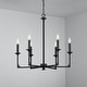 preview thumbnail 3 of 5, Clint 6-light Black Iron Chandelier