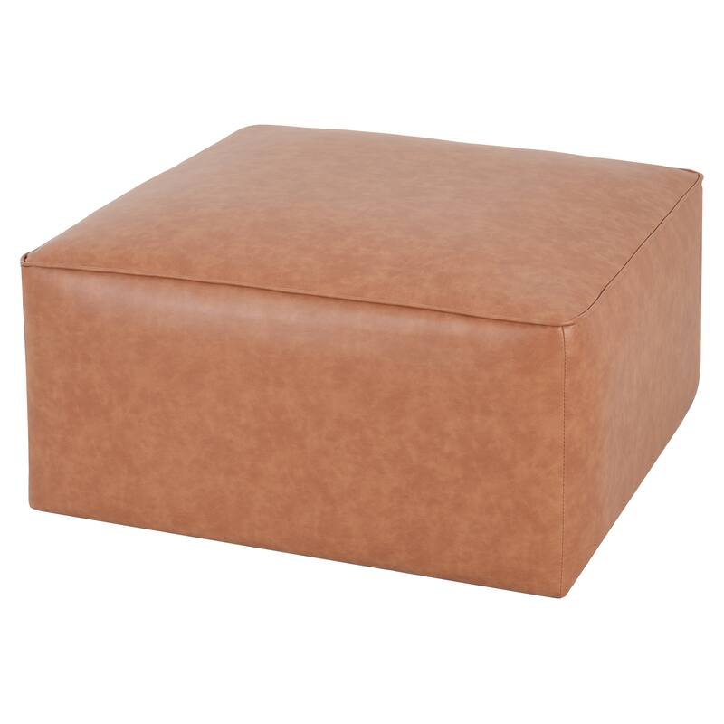 Roomfitters Square Upholstered Ottoman Coffee Table with Modern Low Profile Design