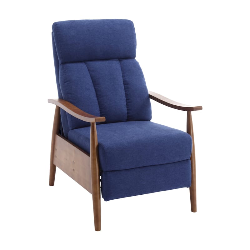 Modern Adjustable Recliner Chair, Wood Frame Armchair Accent Chair Lounge Chair Upholstered Sofa Chair for Living Room