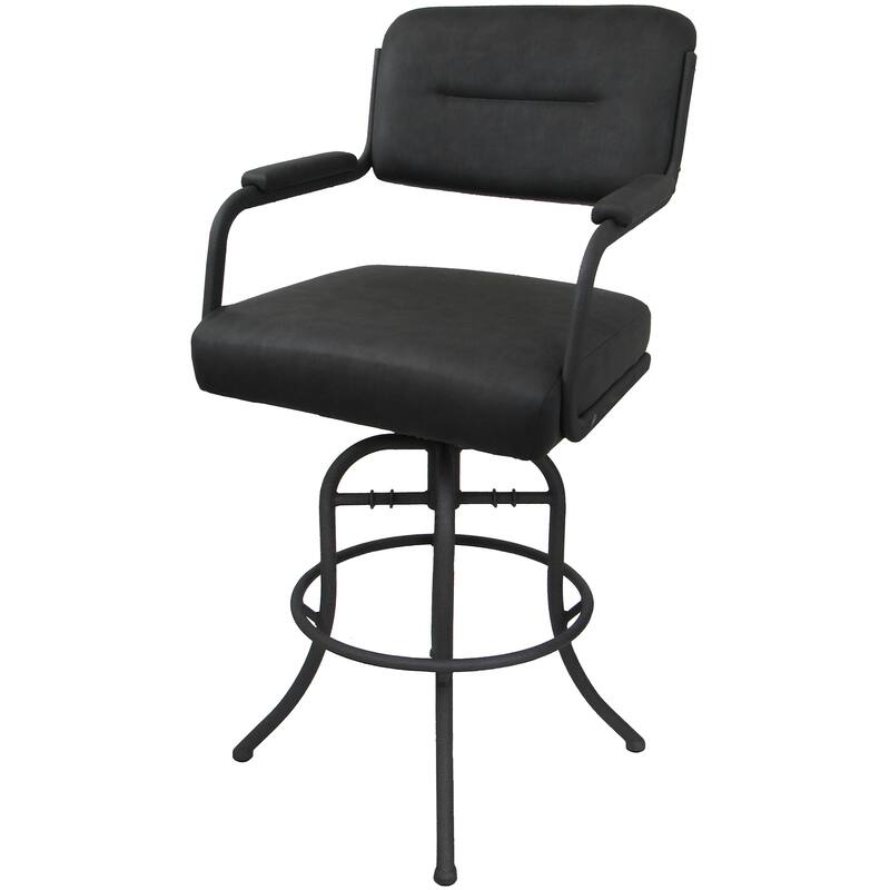 Swivel Tilt Counter 26" or 30" Bar Stool on Metal Frame - M-110 - Counter Height - Grey Vinyl - Gray