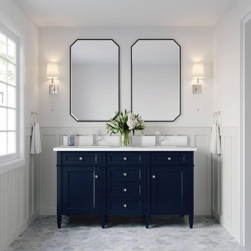 James Martin Vanities 650-V60D-1WZ Brittany 60" Double Basin Poplar