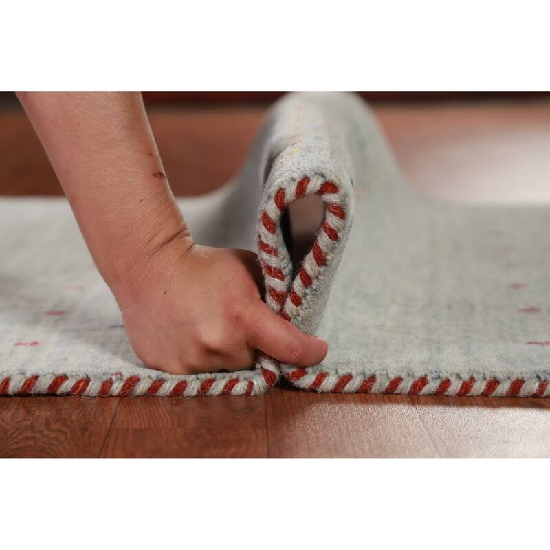 Hand Knotted Oriental 100% Wool Carpet Tribal Animal Pictorial Multi-Colored Gabbeh Area Rug - 4' 11'' X 3' 0''