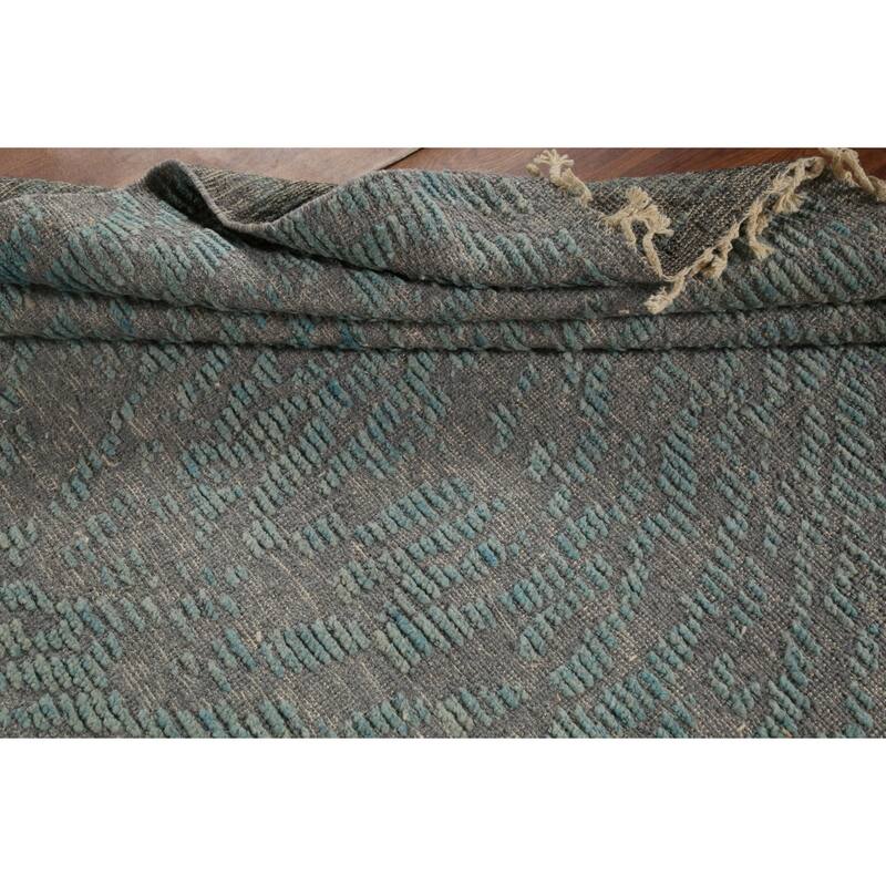 All-Over Abstract Moroccan Oriental Area Rug Hand-Knotted Wool Carpet - 4'10"x 7'10"