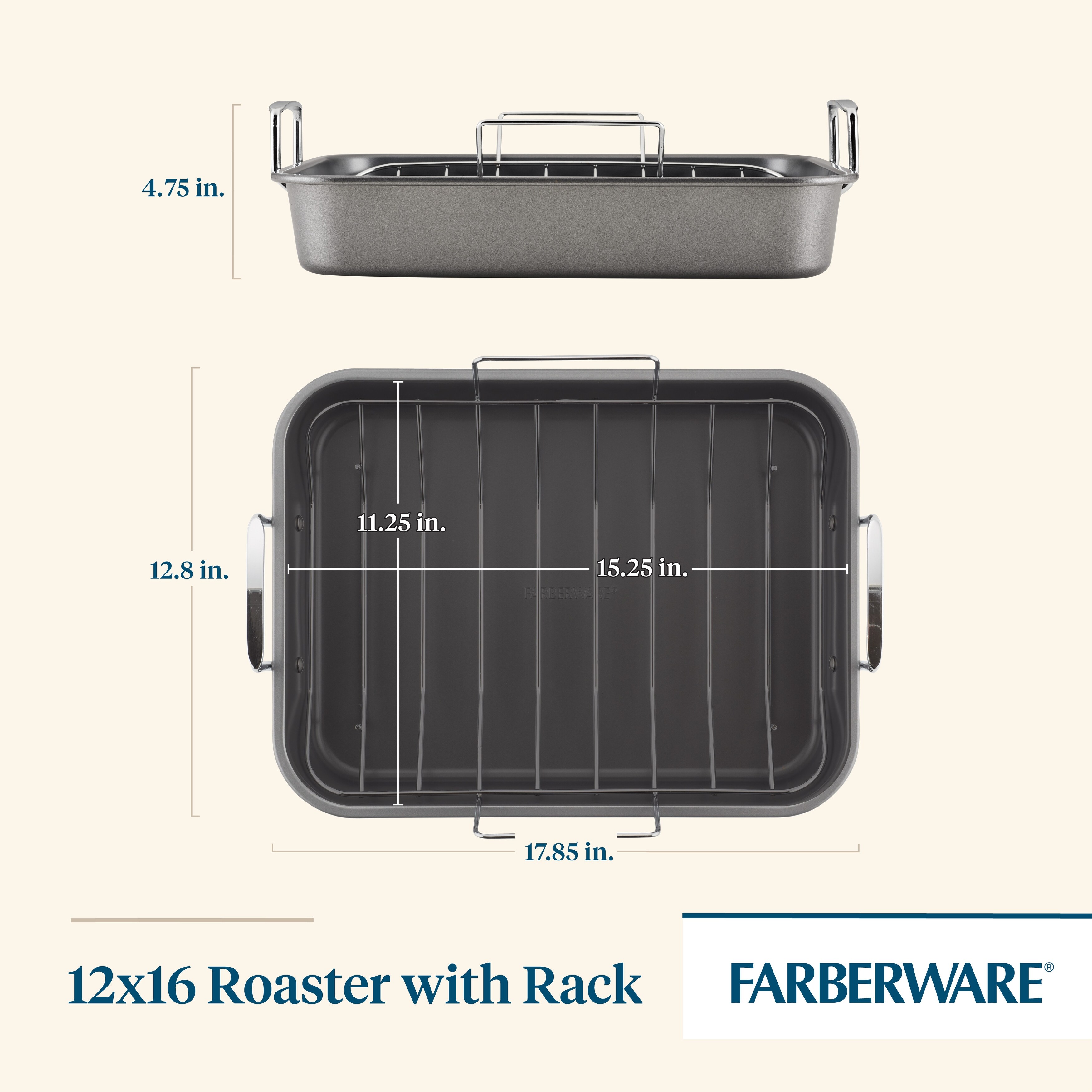 Farberware 12 x 16 Nonstick Roaster with Rack