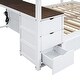 preview thumbnail 17 of 16, Bunk Bed with Twin size Trundle, Storage and Desk, White