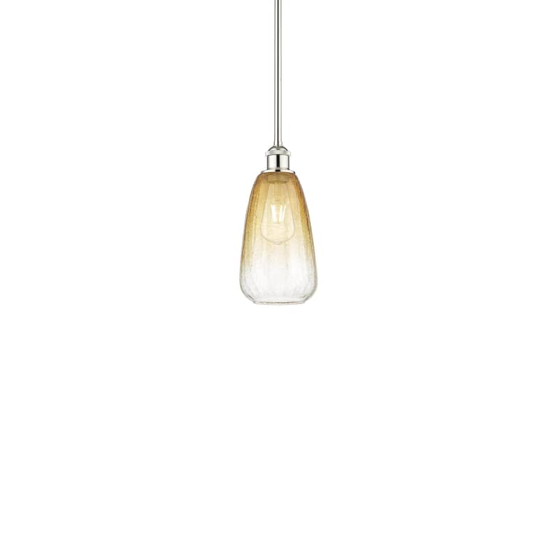 Innovations Lighting 616-1S-13-6 Brookhaven Almond Pendant Brookhaven - Polished Nickel / Amber