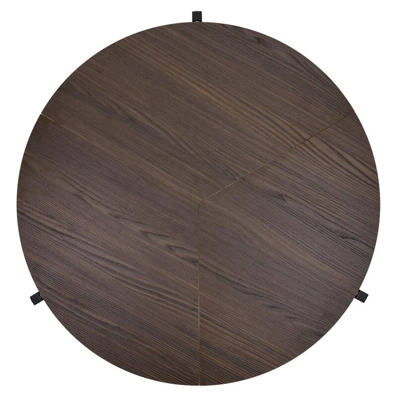 Chocolate Foldable Round Trifold Table 43" Multi-Use Space Saver