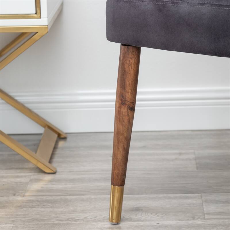Upholstered Nailhead Trim Accent Chair with Curved Back and Wood Legs