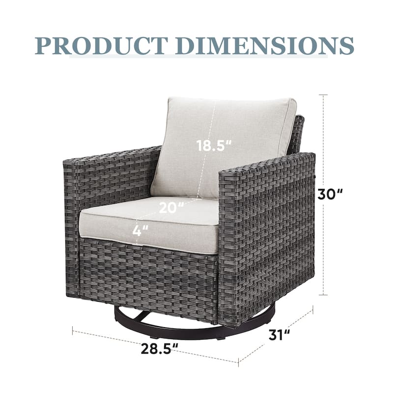 Patio Chairs Wicker Swivel Rocker Set of 2