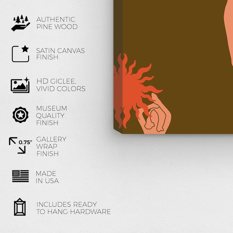 Wynwood Studio Canvas People and Portraits Sunstars Girls Brown and Dark Orange Modern & Contemporary Wall Art Canvas Print