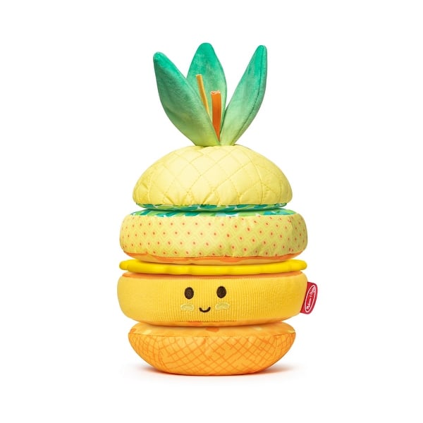 slide 2 of 5, Melissa & Doug Multi-Sensory Pineapple Soft Stacker Infant Toy
