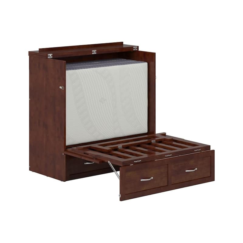 Twin XL Murphy Bed Chest - Solid Wood Storage Bed - Space Saving Design - Furniture