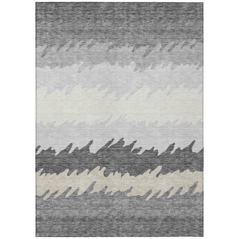 Machine Washable Indoor/ Outdoor Chantille Abstract Ombre Rug