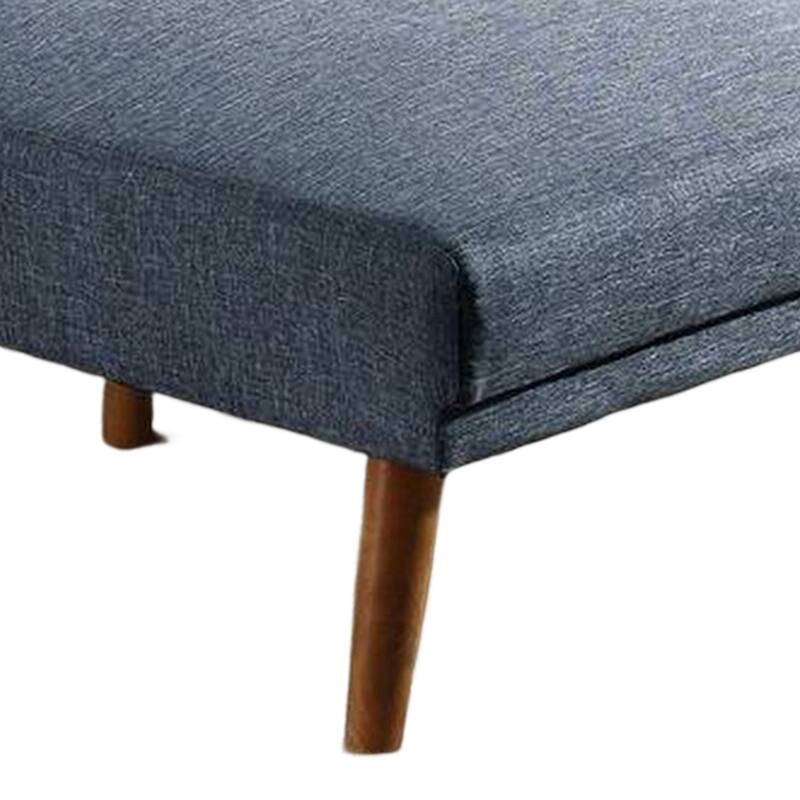 Dora 62 Inch Modern Adjustable Chaise Lounger with Channel Tufting, Blue