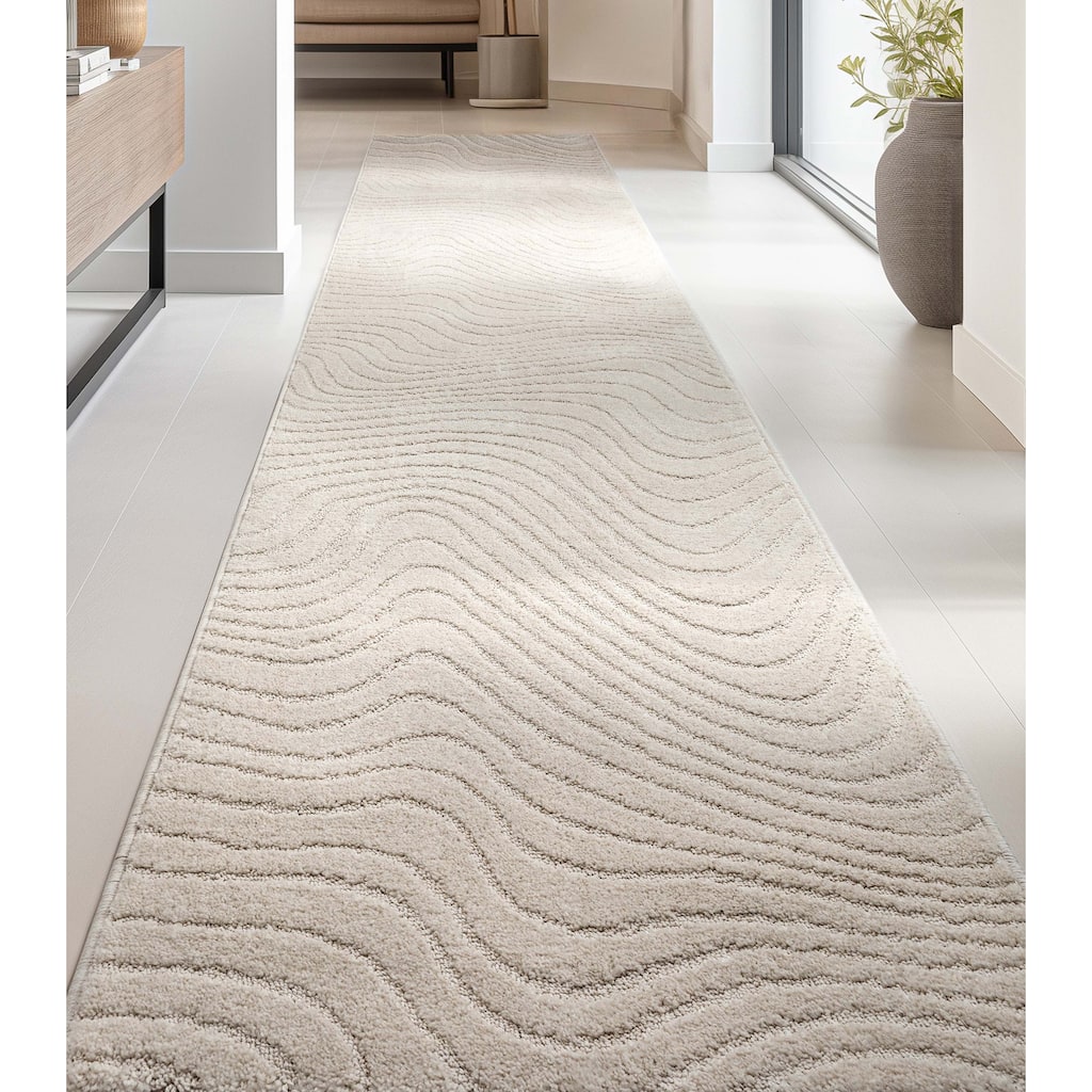 Custom Size Runner Harlow Sibi Modern Solid Striped Soft Stair Rug