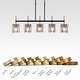 preview thumbnail 20 of 20, Kasy Modern 5-Light Linear Chandelier Textured Glass Kitchen Island Light Art Deco