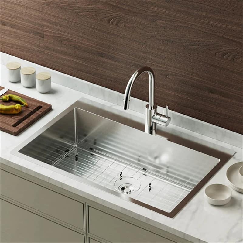 Drop-in 304 Stainless Steel Sink Kitchen with Protector