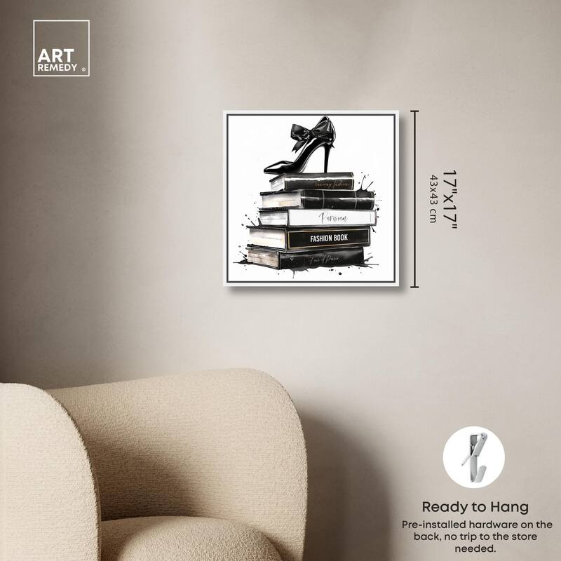 Classic Book Stack Canvas by Art Remedy