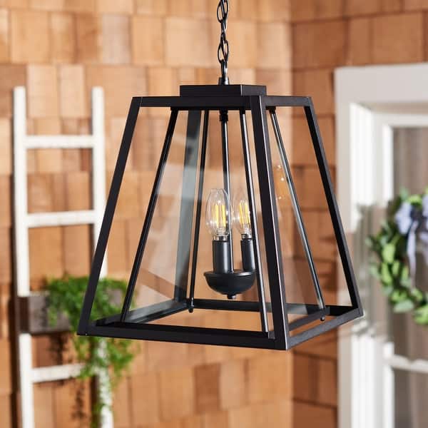 slide 2 of 5, SAFAVIEH Lighting Rydler 13" Outdoor Pendant - 13" x 12" x 16" - W/D/H
