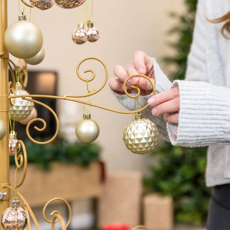 Sunnydaze Noelle Metal Christmas Ornament Tree - 60 Inch