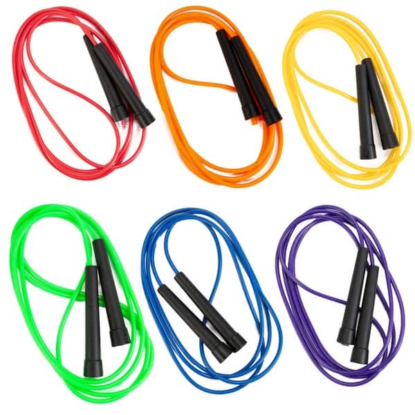 slide 1 of 5, Mixed 8-foot PVC Speed Jump Ropes, 6-pack