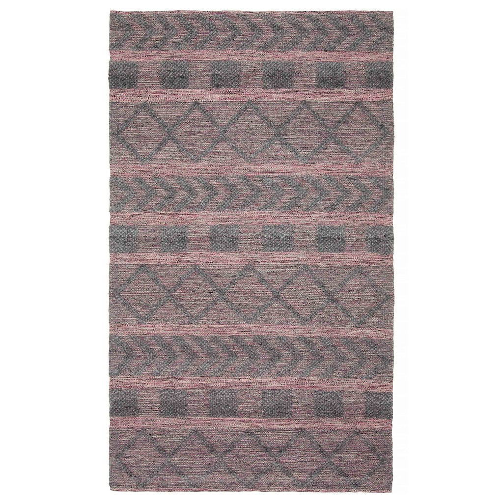 ECARPETGALLERY Braid weave Sienna Grey Wool Rug - 4'11 x 8'2