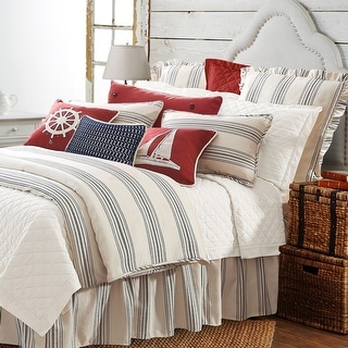 HiEnd Accents Prescott Stripe Ruffled Bed Skirt