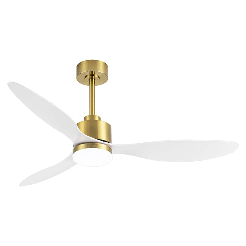 52 Inch Gold LED Ceiling Fan with Lights Remote(3-Blade)