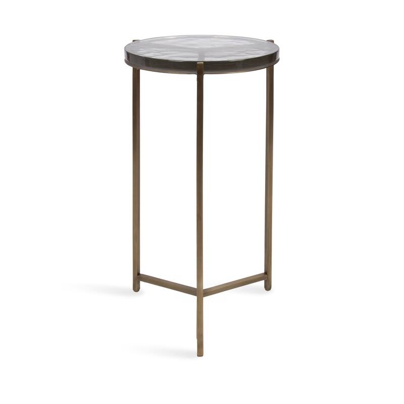 Kate and Laurel Aguilar Glass and Metal Side Table