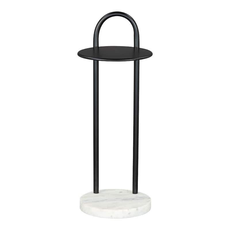HomeRoots 22" Black And White Iron And Marble Round C Table End Table - 8' X '22' X '8