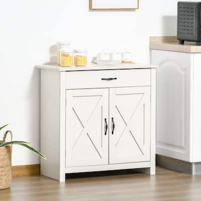Farmhouse Style Barn Door Sideboard Buffet Cabinet