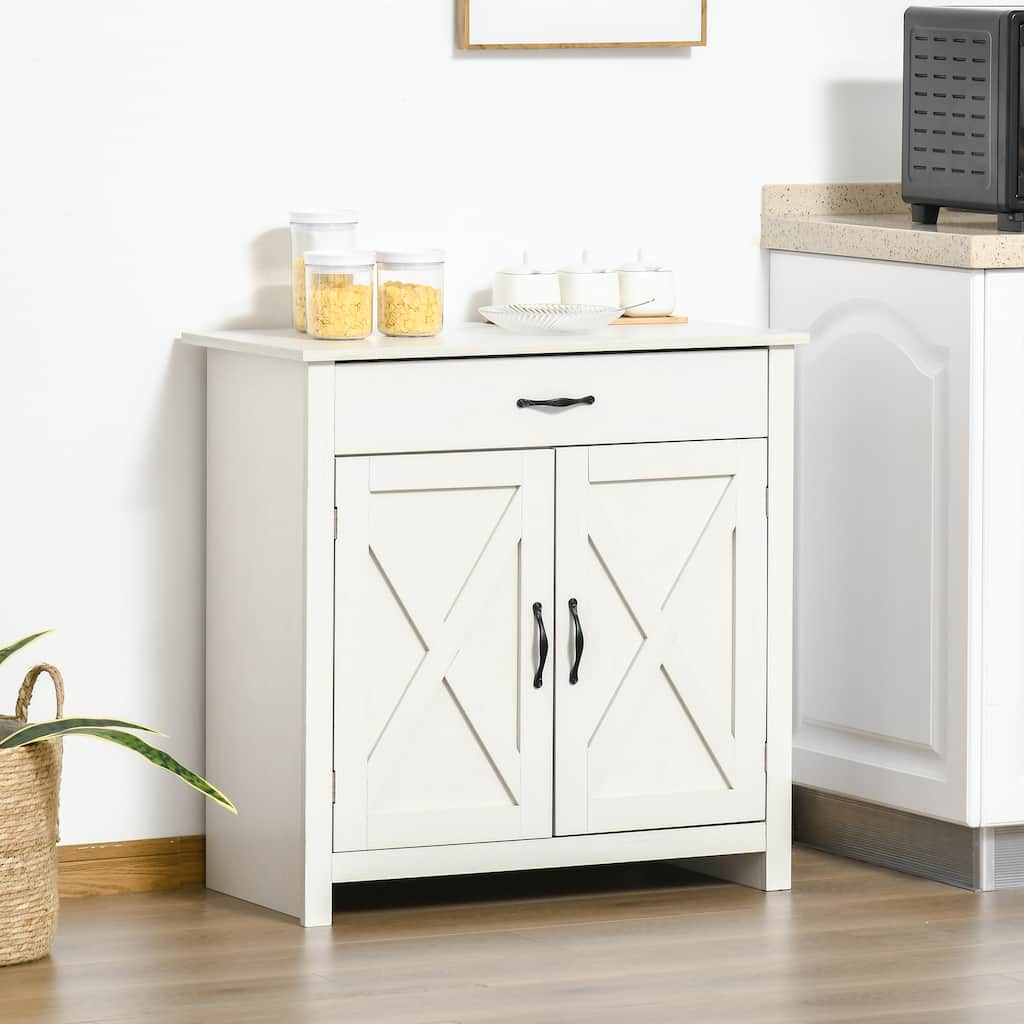 Farmhouse Style Barn Door Sideboard Buffet Cabinet
