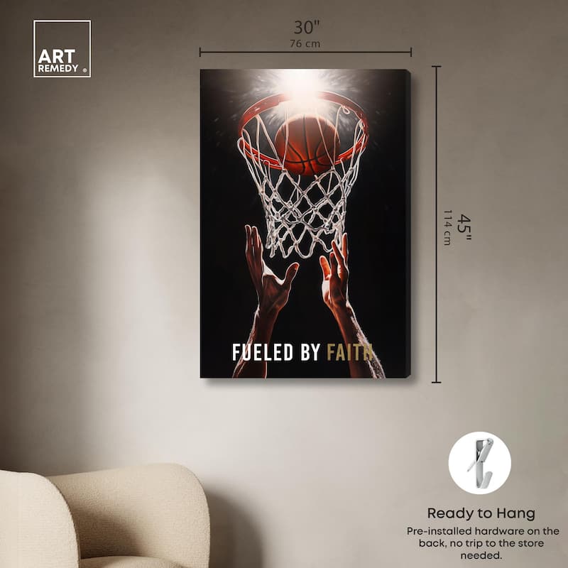 Fueled by Faith Basketball Canvas by Art Remedy, Gallery Wrapped