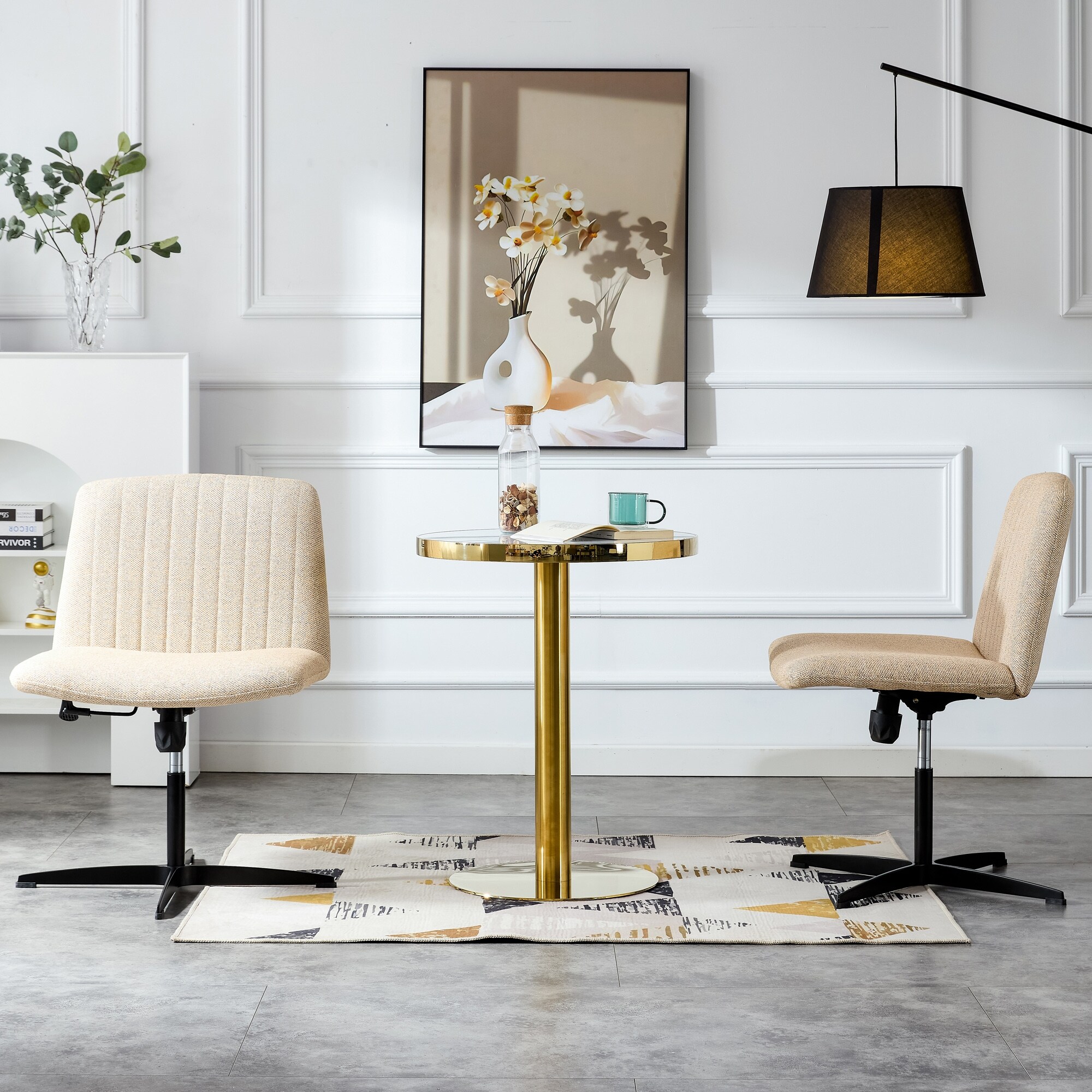 White and brass deals office chair