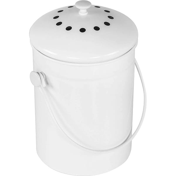 Compost Bin with Lid and Charcoal Filter Included - 1.3 Gallon