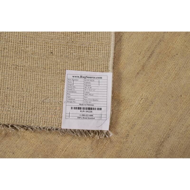Gabbeh Contemporary / Modern Runner Rug Handmade Wool Carpet - 2'11"x 10'1"