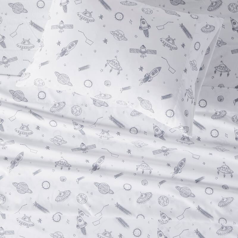 Intelligent Design Printed Microfiber Bed Sheet Set