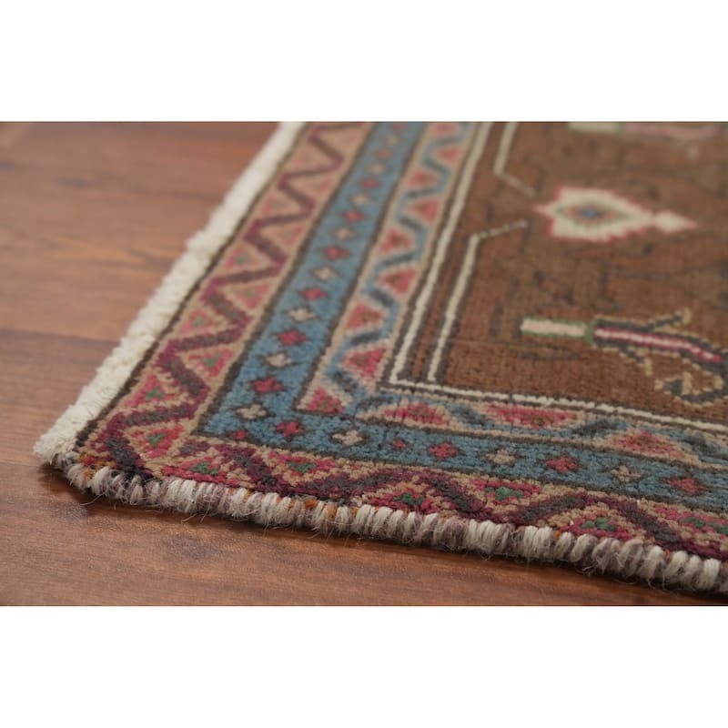 Hand Knotted Oriental 100% Wool Carpet Traditional Medallion Brown Tabriz Area Rug - 9' 2'' X 6' 4''