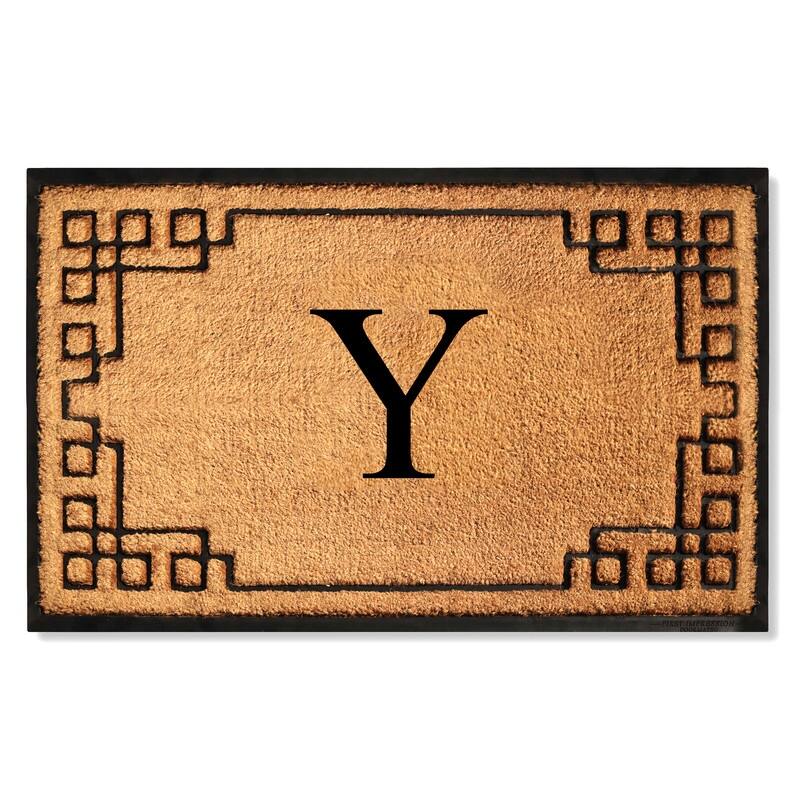 A1HC Natural Coir & Rubber Door Mat, Heavy Duty, Dirt Trapping, Long-Lasting Entrance Doormats,Thick & Durable Outdoor Entry Mat - 24" X 39" - Y