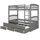 preview thumbnail 7 of 10, Multifunctional Trundle Bunk Bed with Drawers