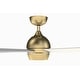preview thumbnail 2 of 10, Fanimation Kwad 44 inch Indoor Ceiling Fan with LED Light Kit and Remote - Brushed Satin Brass with Matte White Blades