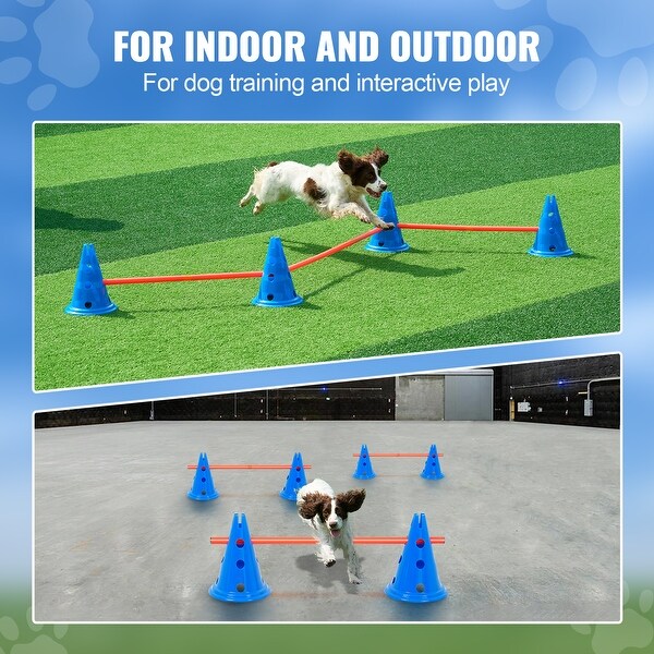 Dog Agility Hurdle Cone Set, 6 PCS Kit-12 x Cones, 6 x Agility