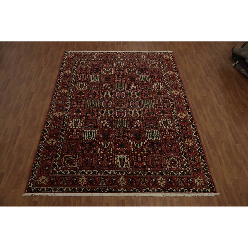 Hand Knotted Oriental 100% Wool Carpet Traditional Garden Design Red Bakhtiari Area Rug - 13' 3'' X 9' 11''