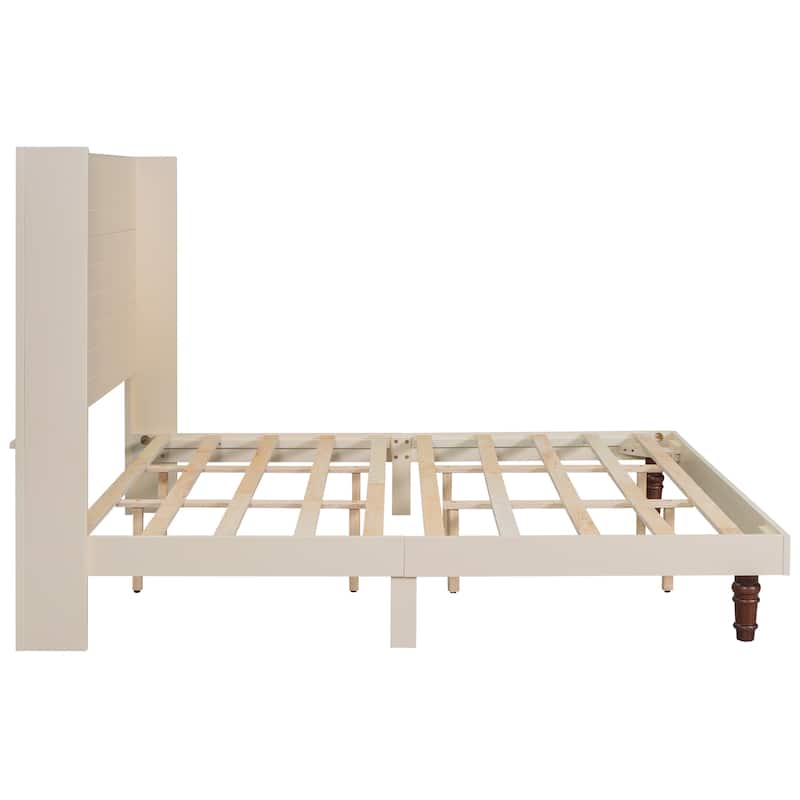 King Size High Headboard Bed with sturdy legs
