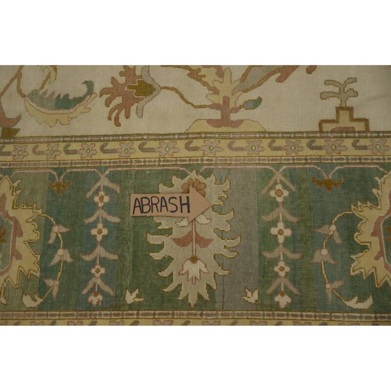 Hand Knotted Oriental 100% Wool Carpet Traditional All-Over Beige & Ivories Ziegler Area Rug - 12' 1'' X 12' 0''