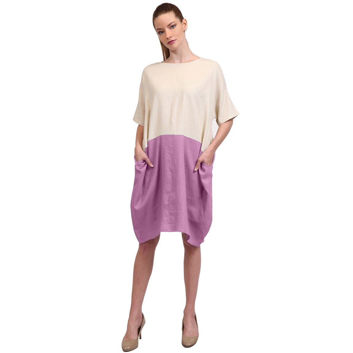 Shop Ne People Women S Casual Short Sleeve Color Block Cute Tunic