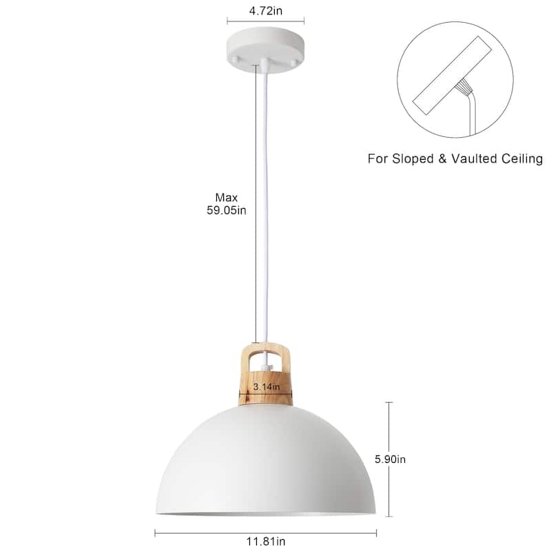 (Set of 3) Modern Semi Flush Mount Chandelier, Industrial 1-Light Pendant Lights with Dome Shape for Dining Room Kitchen Island