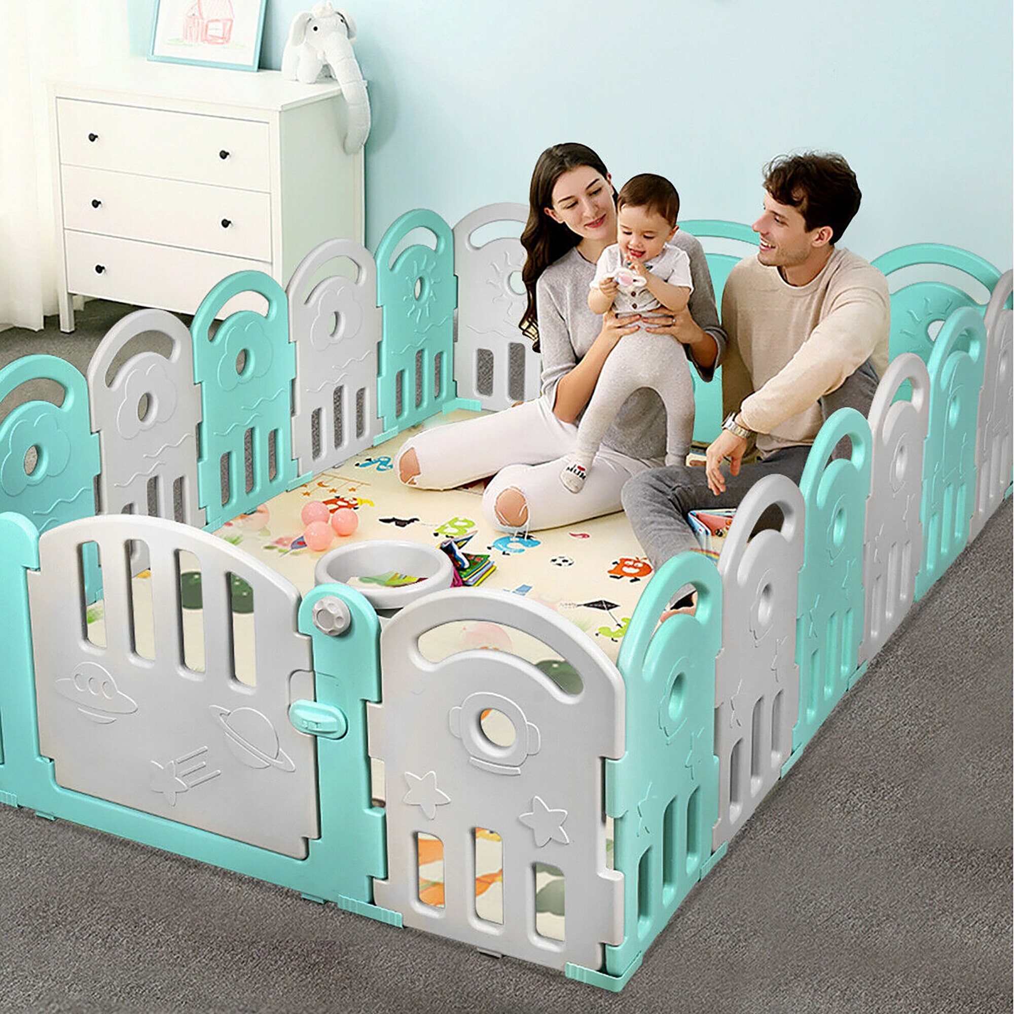 costway 20 panel playpen