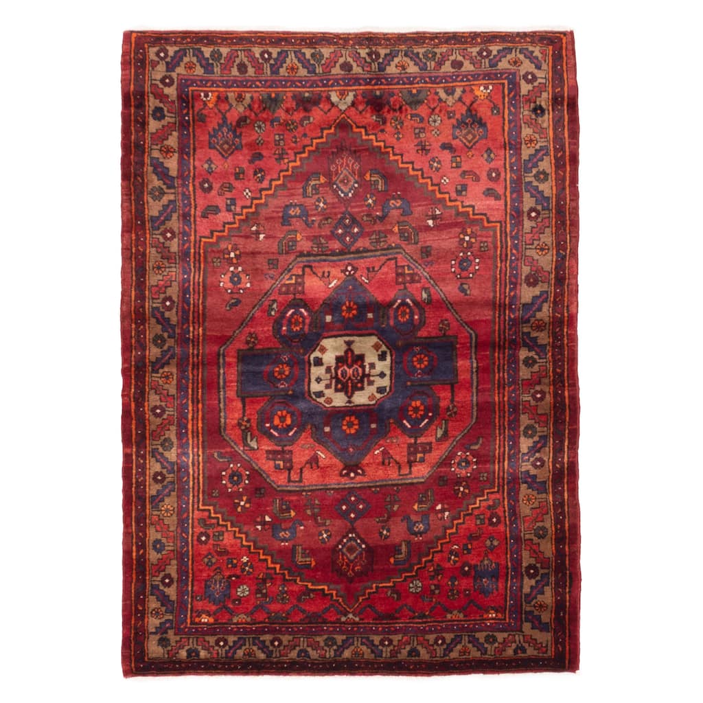 ECARPETGALLERY Hand-knotted Andelz Dark Red Wool Rug - 4'8 x 6'4