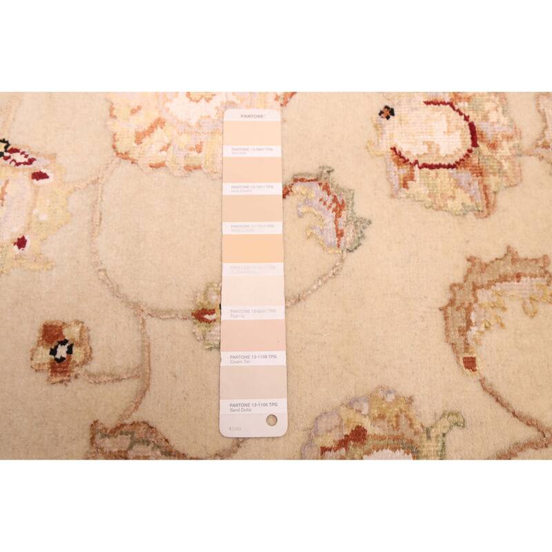 ECARPETGALLERY Hand-knotted Mirzapur Ivory Viscose, Wool Rug - 6'0 x 8'9